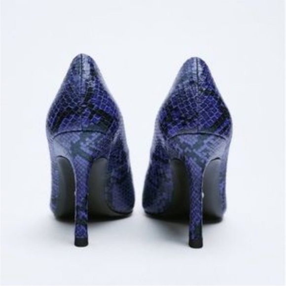 Zara cobalt blue Python heels - Picture 2 of 8